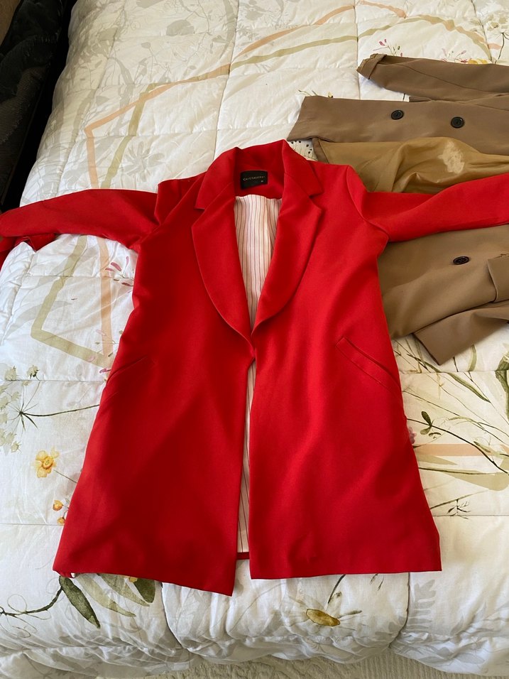 Uzun Kollu Kırmızı Kadın Blazer - Görsel 2