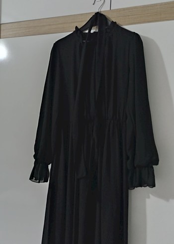 Siyah Uzun Kollu Gotik Kadın Elbise