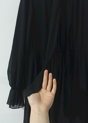 s Beden siyah Renk Siyah Uzun Kollu Gotik Kadın Elbise