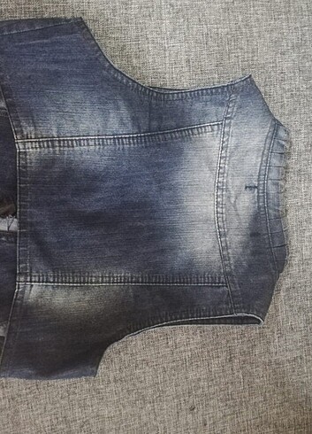 l Beden çeşitli Renk Crop yelek-crop kot yelek-Kot yelek -bolero
