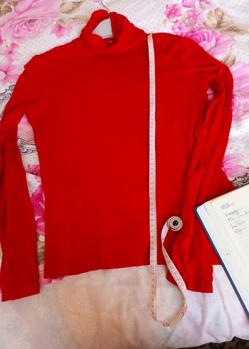 Kırmızı Balıkçı Yaka Kadın bady - Görsel 2