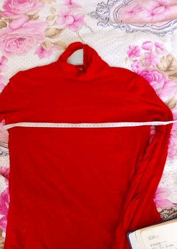 Kırmızı Balıkçı Yaka Kadın bady - Görsel 3