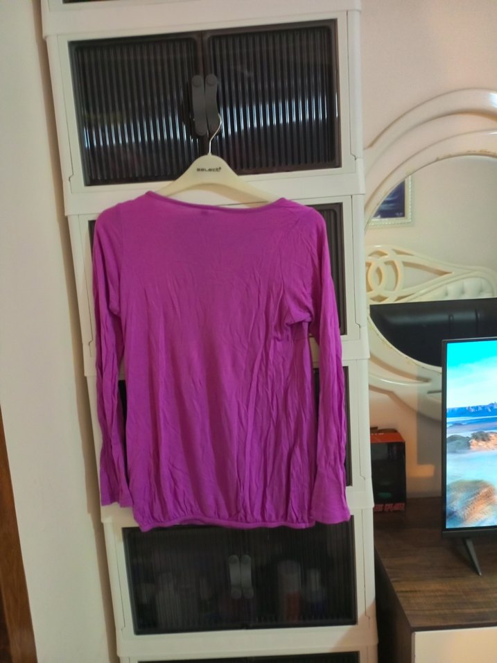 Mor V Yaka Bluz - Görsel 2