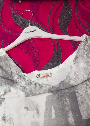 Bohem Gri Baskılı Kısa Keten Bluz - Görsel 5