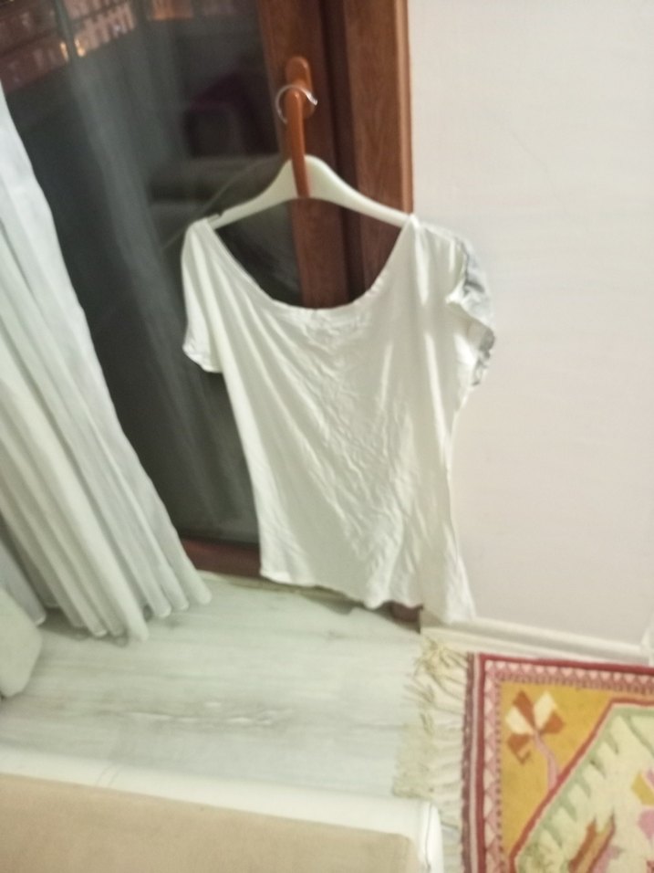 Bohem Gri Baskılı Kısa Keten Bluz - Görsel 2