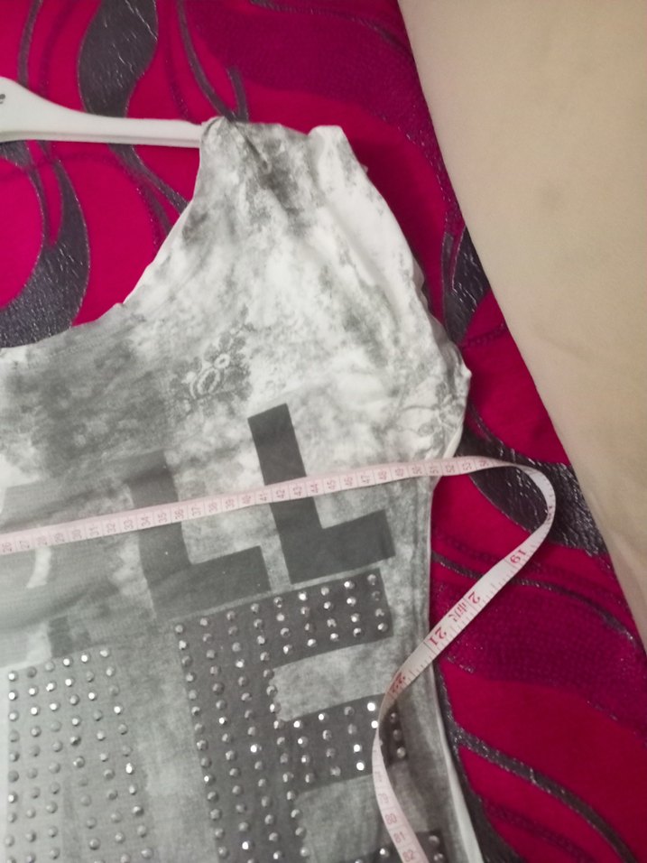 Bohem Gri Baskılı Kısa Keten Bluz - Görsel 4