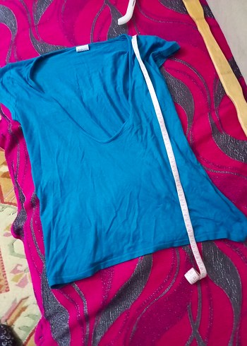 Kadın daissy Yeşil V Yaka Tişört - Görsel 3