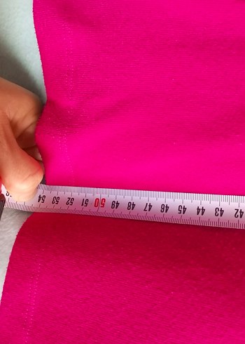 Fuşya Boğazlı Mini Triko Kazak - Görsel 3