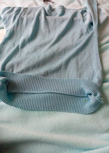 Turkuaz V Yaka Kadın Triko Kazak - Görsel 6