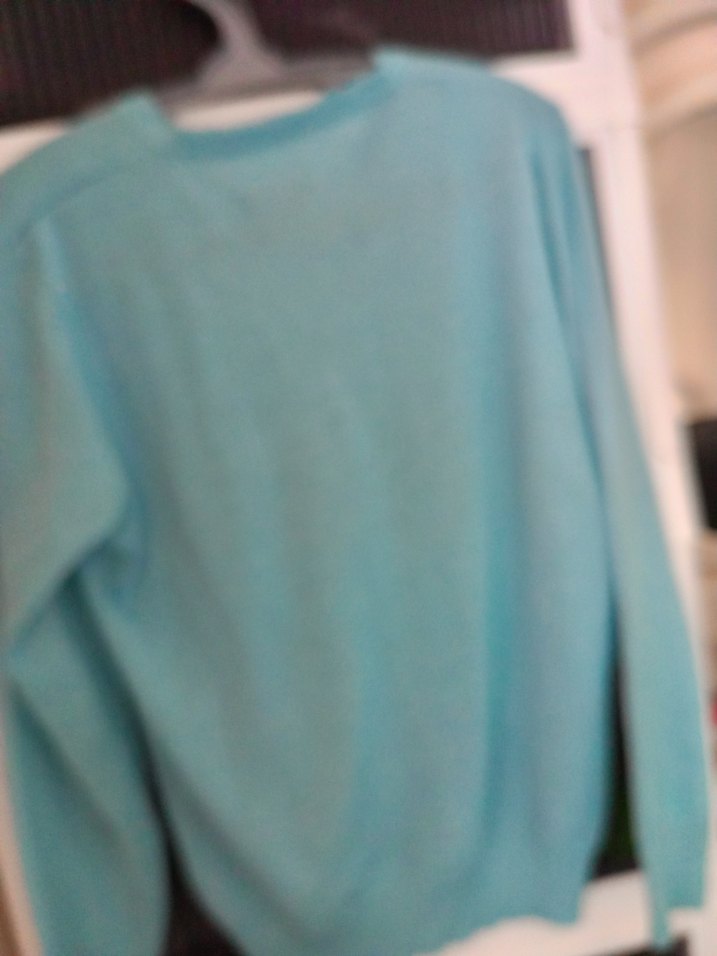 Turkuaz V Yaka Kadın Triko Kazak - Görsel 2