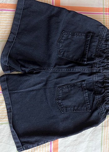 12-13 Yaş Beden Kız Çocuk Siyah Bol Kesim Denim Şort