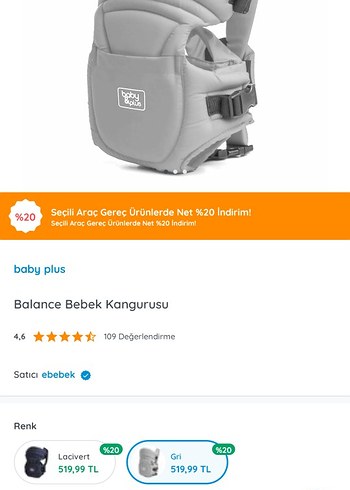 Gri Baby Plus Bebek Taşıma Aparatı - Görsel 4