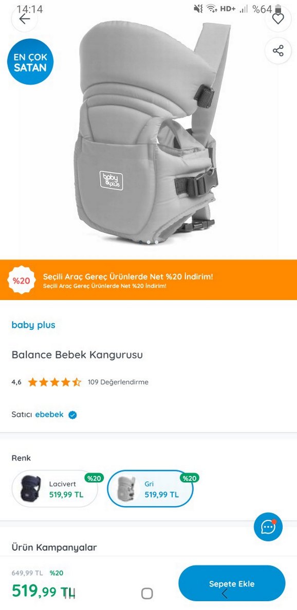 Gri Baby Plus Bebek Taşıma Aparatı - Görsel 4