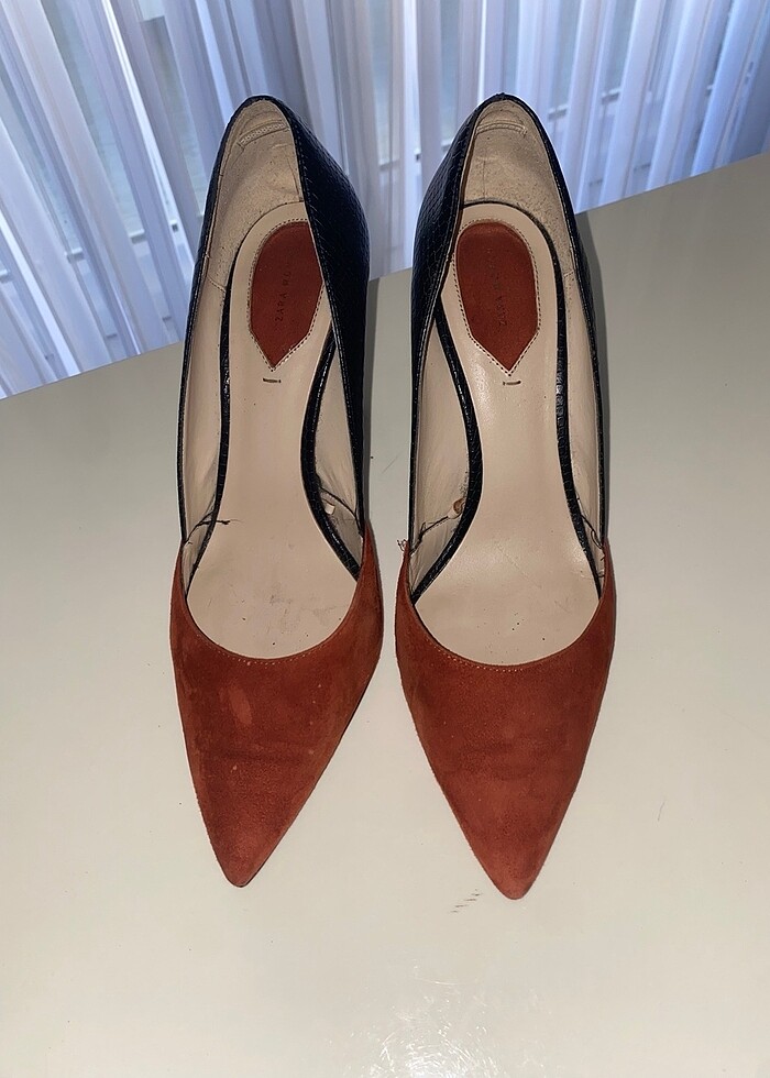 Orijinal Zara Kiremit/Siyah Stiletto - Görsel 2