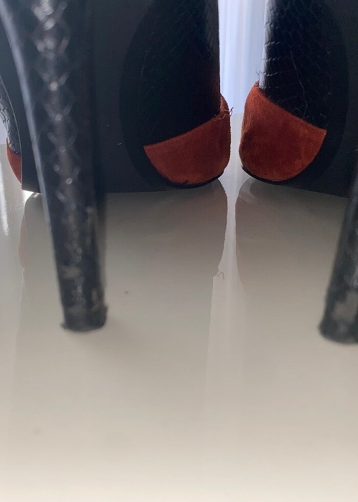Orijinal Zara Kiremit/Siyah Stiletto - Görsel 4