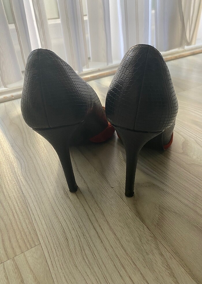 Orijinal Zara Kiremit/Siyah Stiletto - Görsel 5