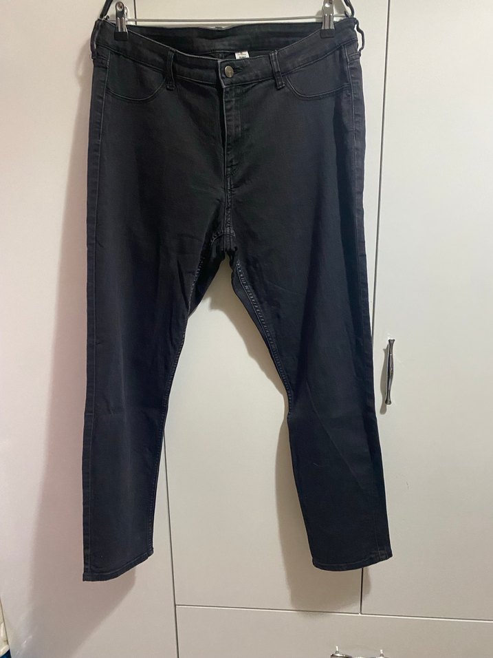 Düğmeli Siyah Skinny Denim Kadın Jean - Görsel 2