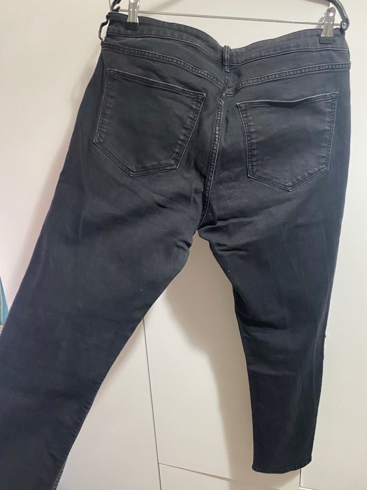 Düğmeli Siyah Skinny Denim Kadın Jean - Görsel 3