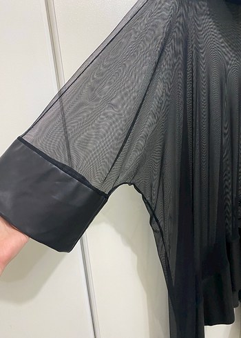 Siyah Uzun Kollu Dökümlü Gotik Tunik - Görsel 2