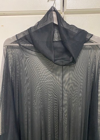 Siyah Uzun Kollu Dökümlü Gotik Tunik - Görsel 6