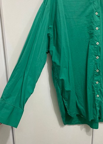 Düğmeli Yeşil Gömlek - Görsel 5
