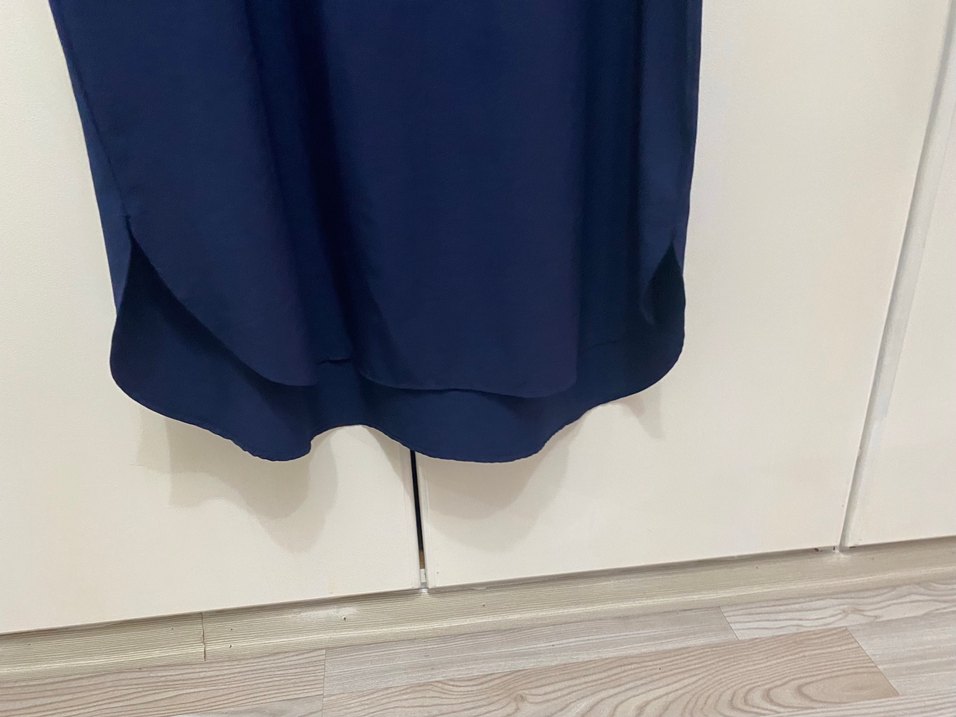 Nakışlı Lacivert Uzun Yazlık Elbise - Görsel 3