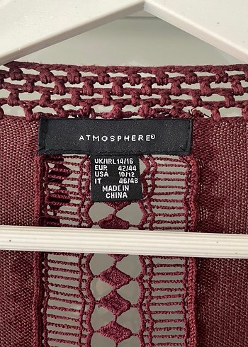 Bordo Püsküllü Bohem Kadın Hırka - Görsel 4