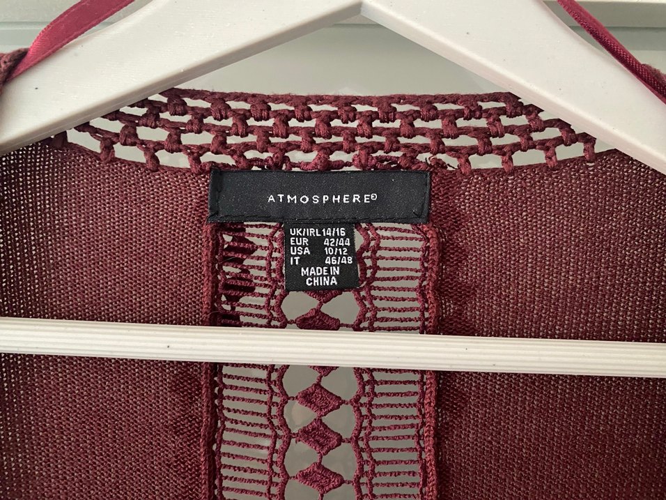 Bordo Püsküllü Bohem Kadın Hırka - Görsel 4