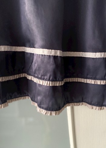 Antrasit İp Askılı Midi Gecelik ve Sabahlık - Görsel 5