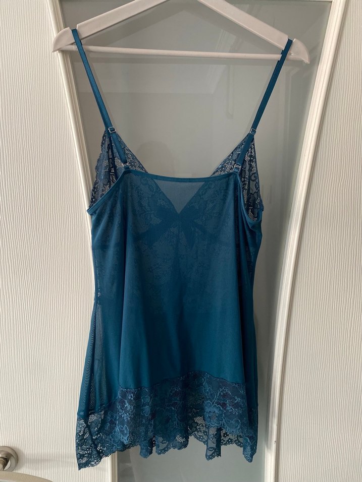 Petrol İp Askılı Midi Bohem Kadın Gecelik - Görsel 4