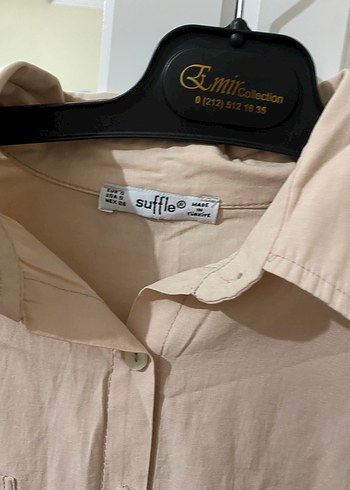 Diğer Bej Düğmeli Kadın Gömlek