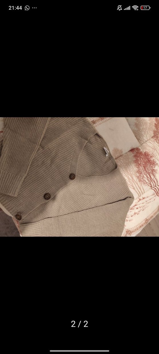 Düğmeli Bej Bohem Midi Triko Hırka - Görsel 2