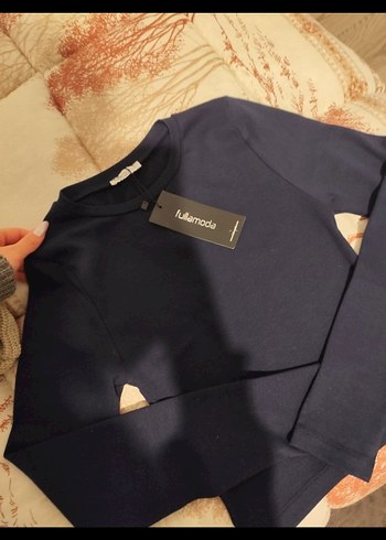 Navy Uzun Kollu Kadın Sweatshirt - Görsel 2