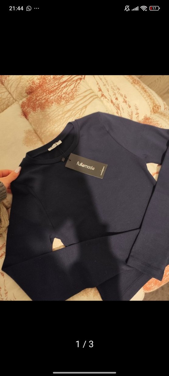 Navy Uzun Kollu Kadın Sweatshirt - Görsel 2