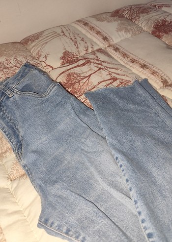 Nakışlı Mavi Bohem Kadın Kot Pantolon - Görsel 2