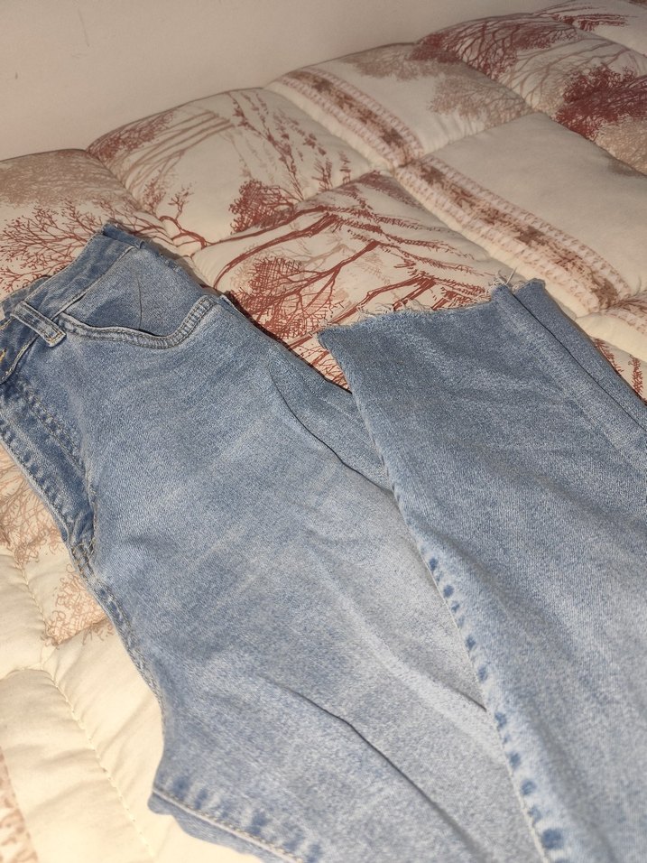 Nakışlı Mavi Bohem Kadın Kot Pantolon - Görsel 2