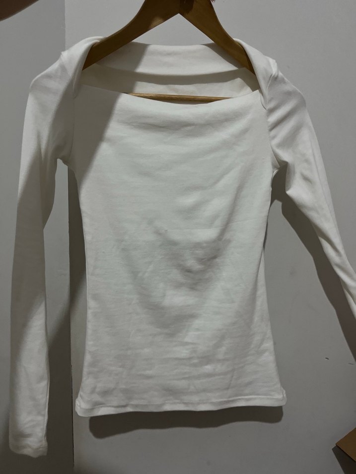 Beyaz Uzun Kollu bluz - Görsel 4