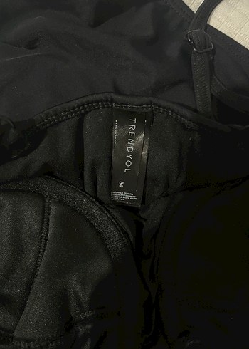 Siyah Gotik Fermuarlı İnce Askılı Mayo - Görsel 2