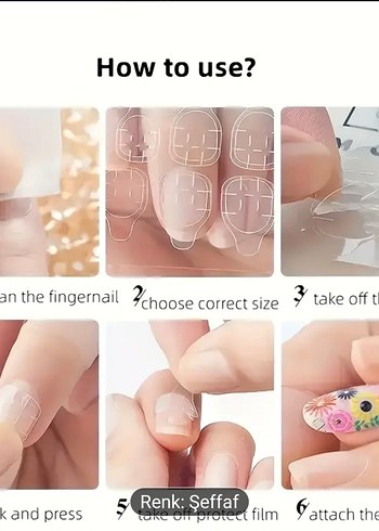 48'li Şeffaf Çift Taraflı Tırnak Yapıştırıcısı - Görsel 8