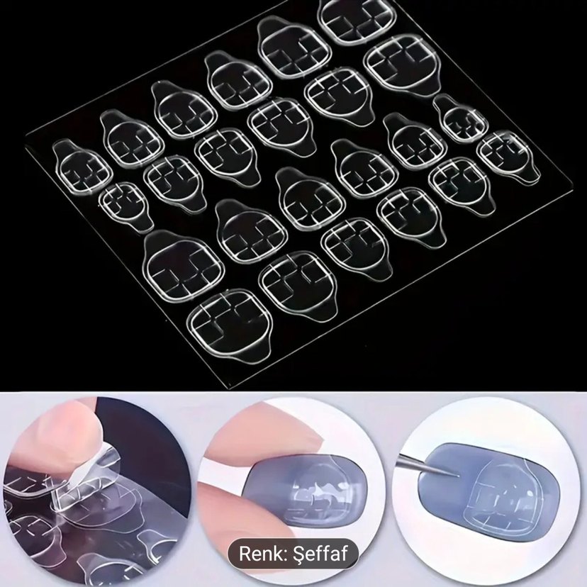 48'li Şeffaf Çift Taraflı Tırnak Yapıştırıcısı - Görsel 4