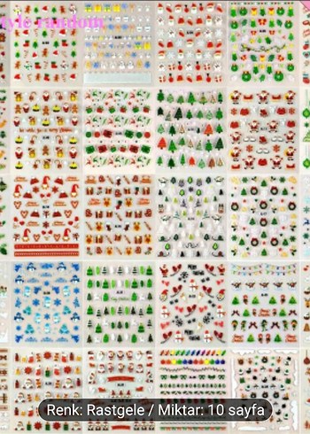 Yılbaşı Temalı 10 Sayfa Tırnak Süsü - Görsel 6