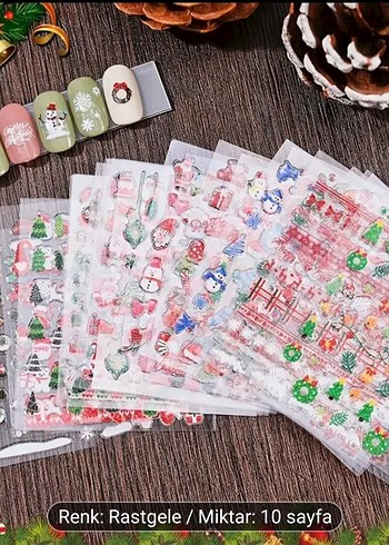 Yılbaşı Temalı 10 Sayfa Tırnak Süsü - Görsel 2