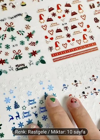 Yılbaşı Temalı 10 Sayfa Tırnak Süsü - Görsel 5