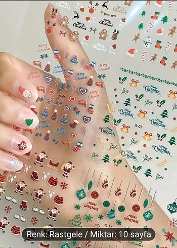 Yılbaşı Temalı 10 Sayfa Tırnak Süsü - Görsel 3