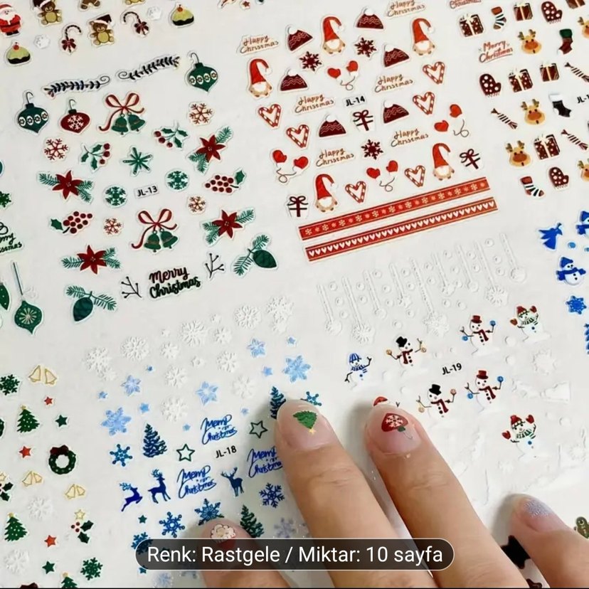 Yılbaşı Temalı 10 Sayfa Tırnak Süsü - Görsel 5