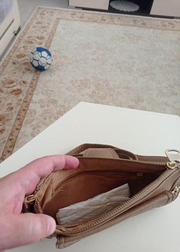 Bej Deri Kadın Omuz Çantası - Görsel 2