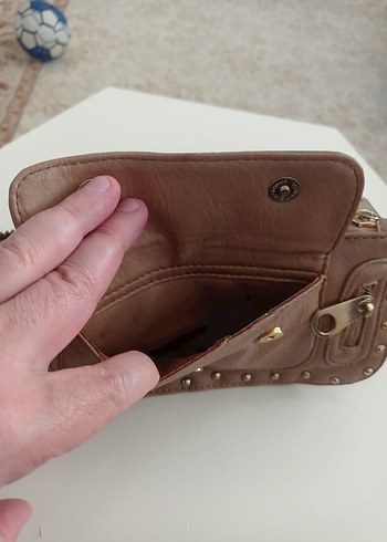 Bej Deri Kadın Omuz Çantası - Görsel 3