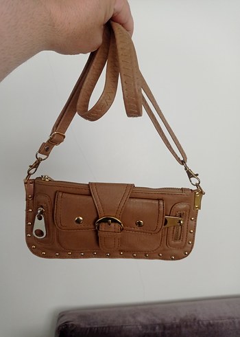 Bej Deri Kadın Omuz Çantası - Görsel 4