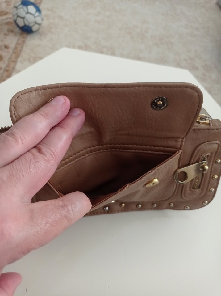 Bej Deri Kadın Omuz Çantası - Görsel 3