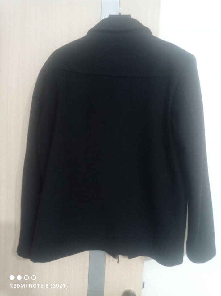 Siyah Fermuarlı Erkek Midi Ceket - Görsel 2